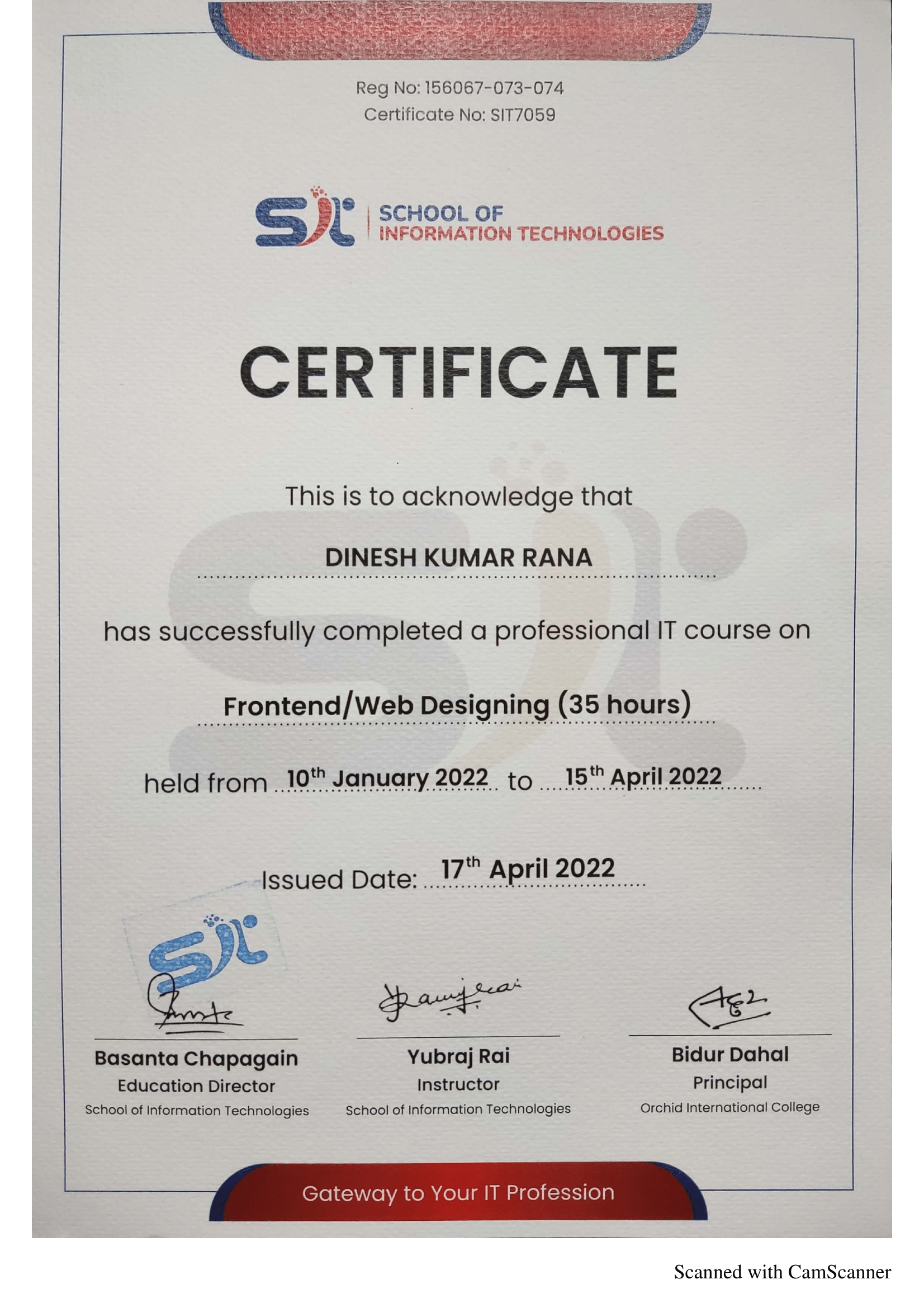 Front end / Web Designing